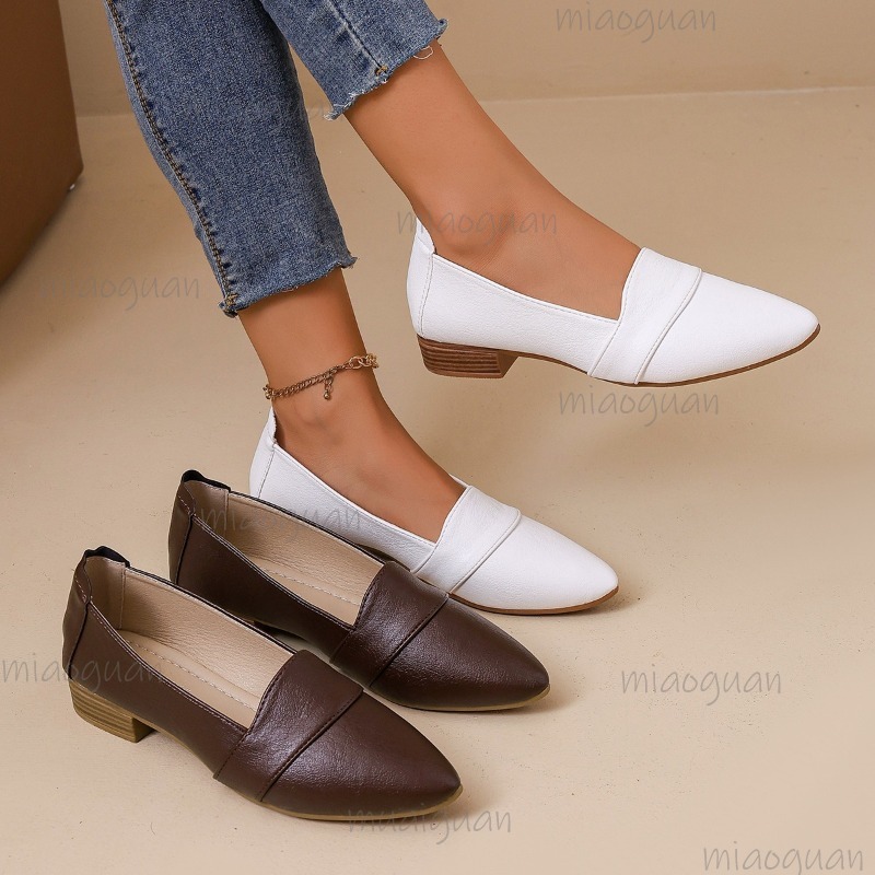 Women'S Fashion Walking Shoes - Vintage Pointed Toe Loafers Women Soft