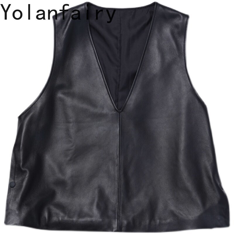 Women'S Fashion Gilet - YOLANFAIRY Women Genuine Sheepskin Vest 2026