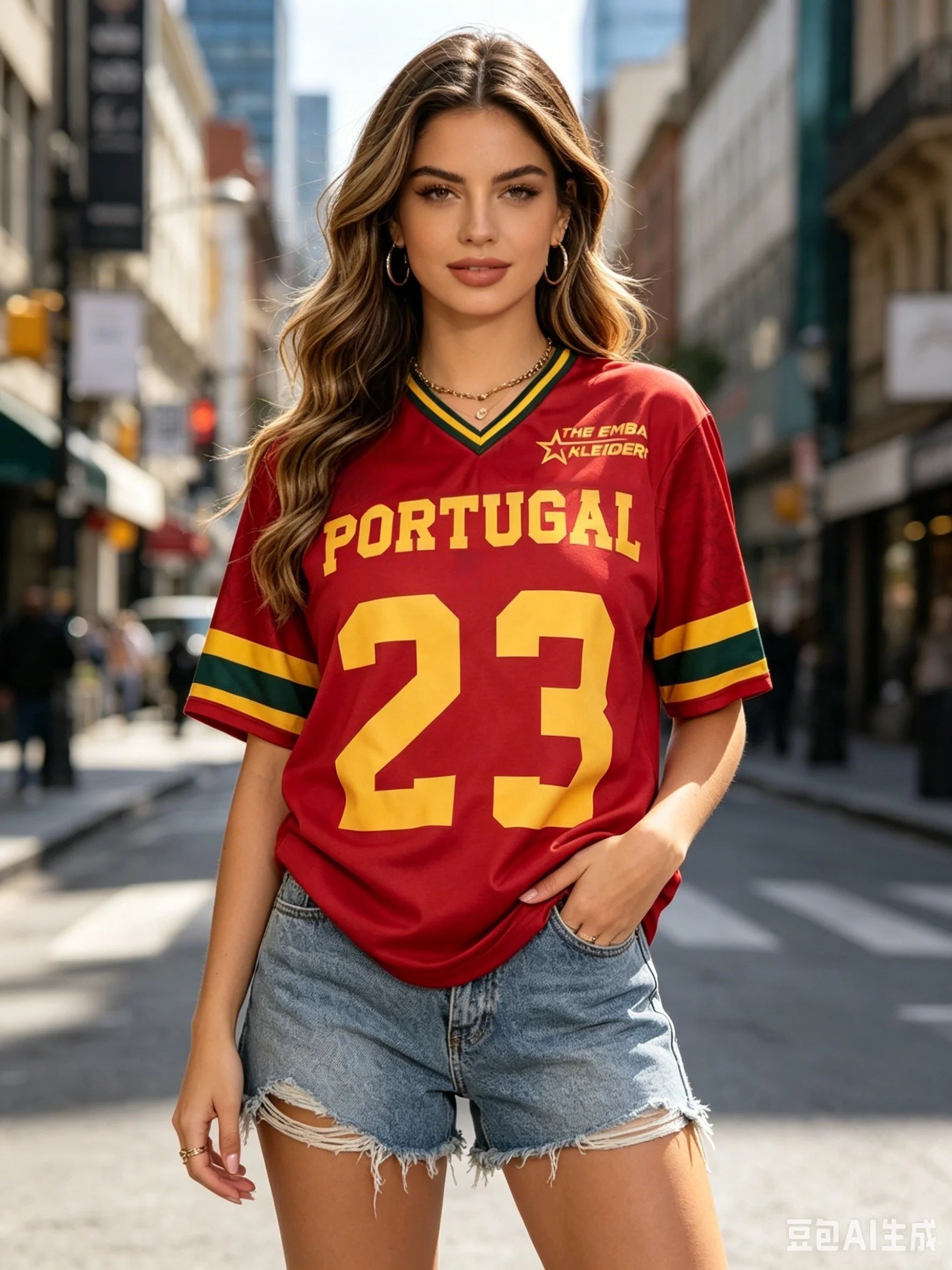 Women'S Fashion Portugal - Summer Women'S Contrasting Color Jersey T-Shirt