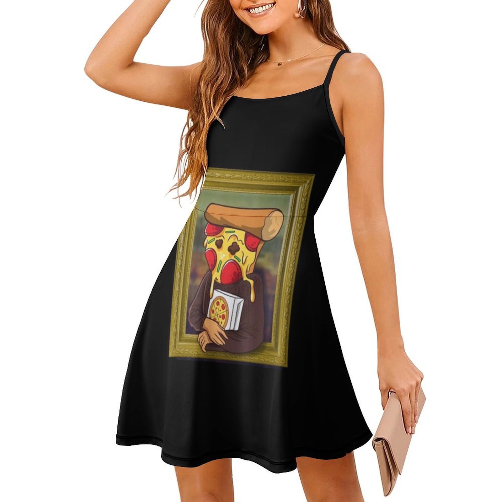 The Pizza Mona Lisa Funny Arti - Smocked Dress Women recensione e prezzo