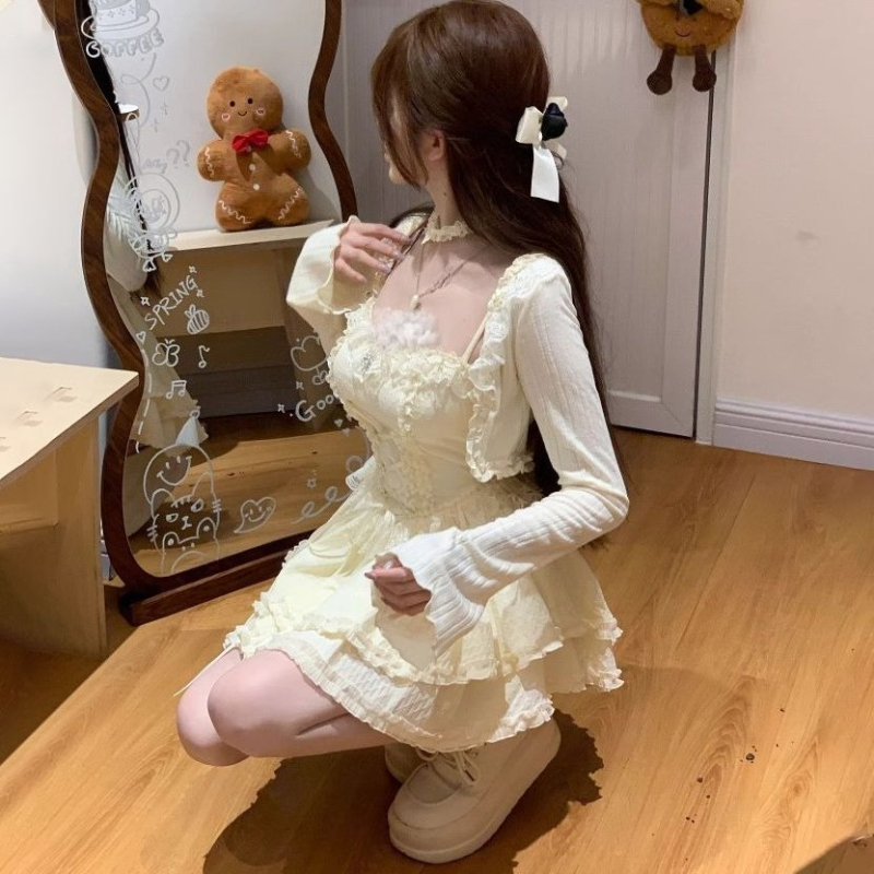 2000s French New Sweet 2 Piece - Ruched Dress Mini recensione e prezzo