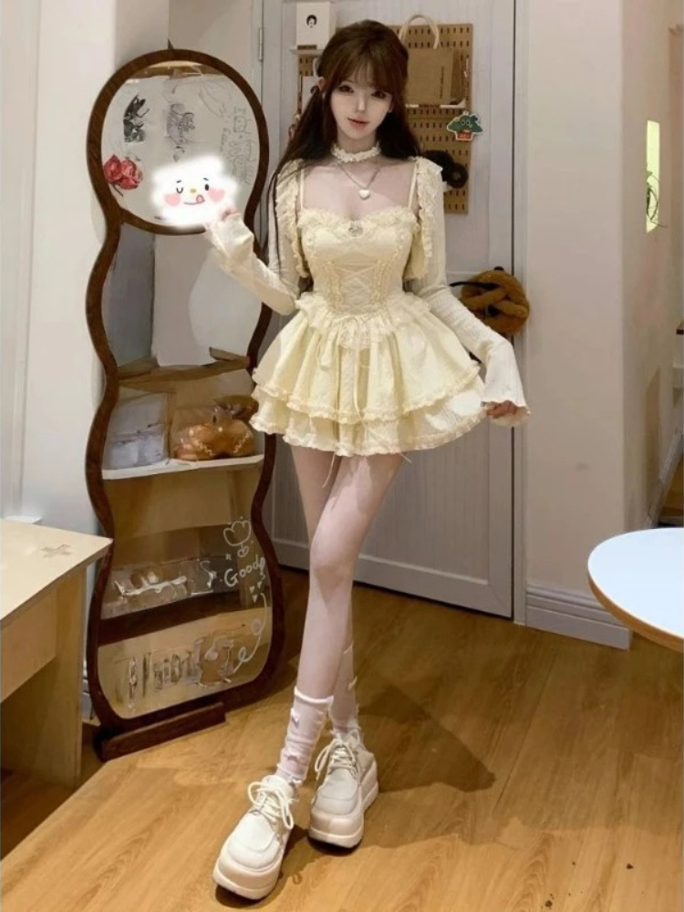 2000s French New Sweet 2 Piece - Ruched Dress Mini recensione e prezzo