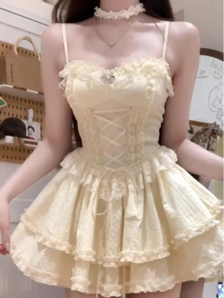 2000s French New Sweet 2 Piece - Ruched Dress Mini recensione e prezzo