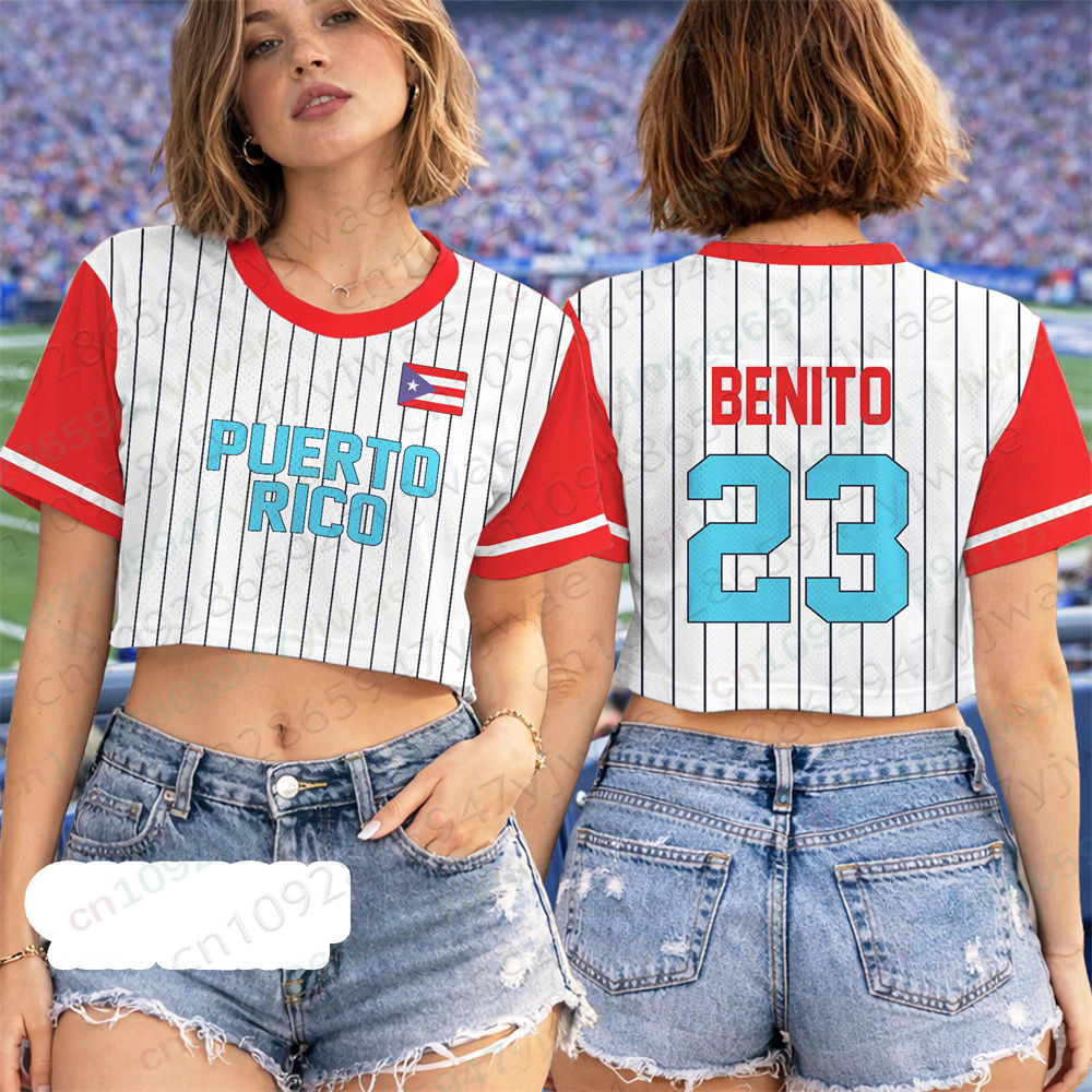 Puerto Rico Crop Top Jersey Pu - Women'S Fashion Rugby Shirt recensione e prezzo