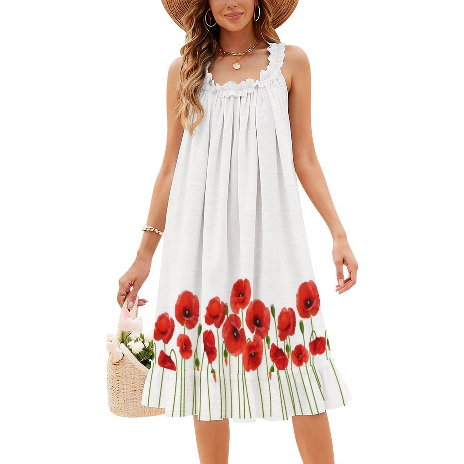Poppies Floral Smock Dress For - Smocked Dress Women recensione e prezzo