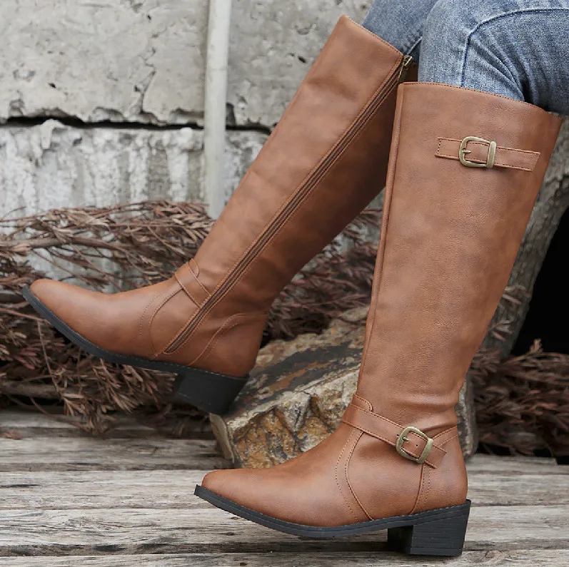 Woman Thick Heeled Long Boots  - Women'S Fashion Winter 2025 recensione e prezzo