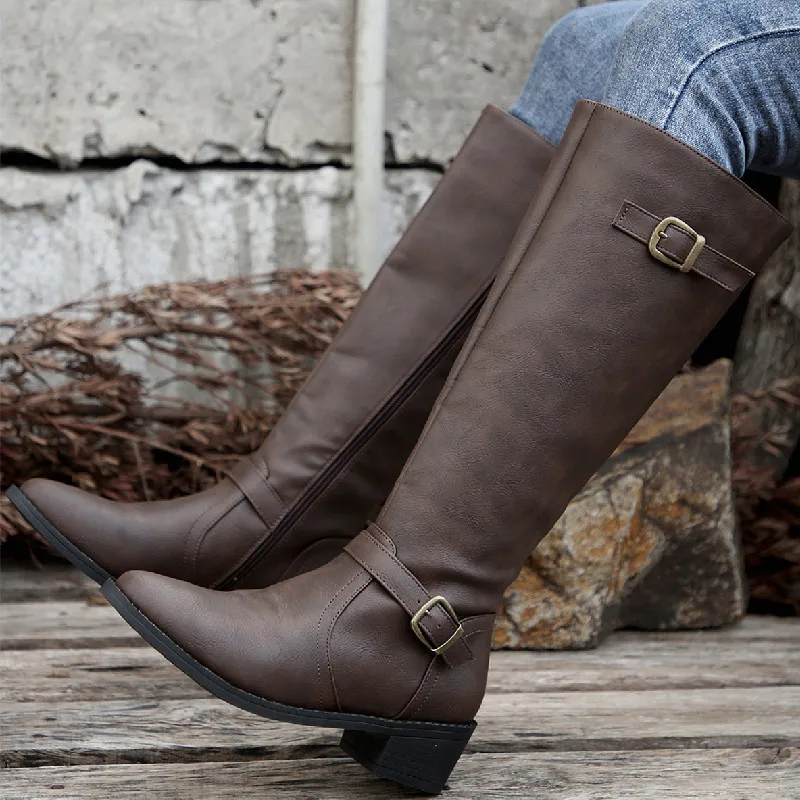 Woman Thick Heeled Long Boots  - Women'S Fashion Winter 2025 recensione e prezzo