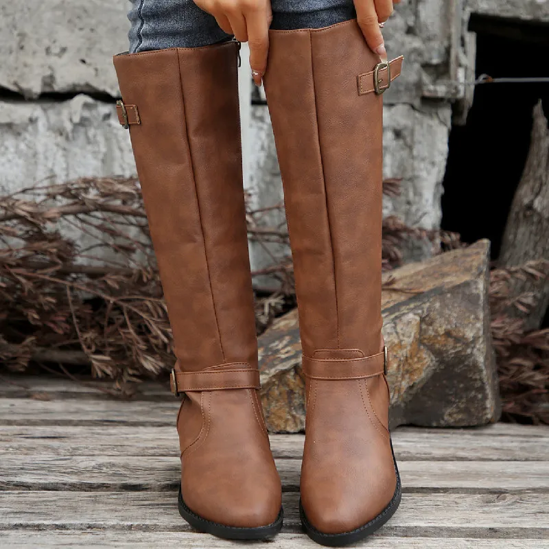 Woman Thick Heeled Long Boots  - Women'S Fashion Winter 2025 recensione e prezzo