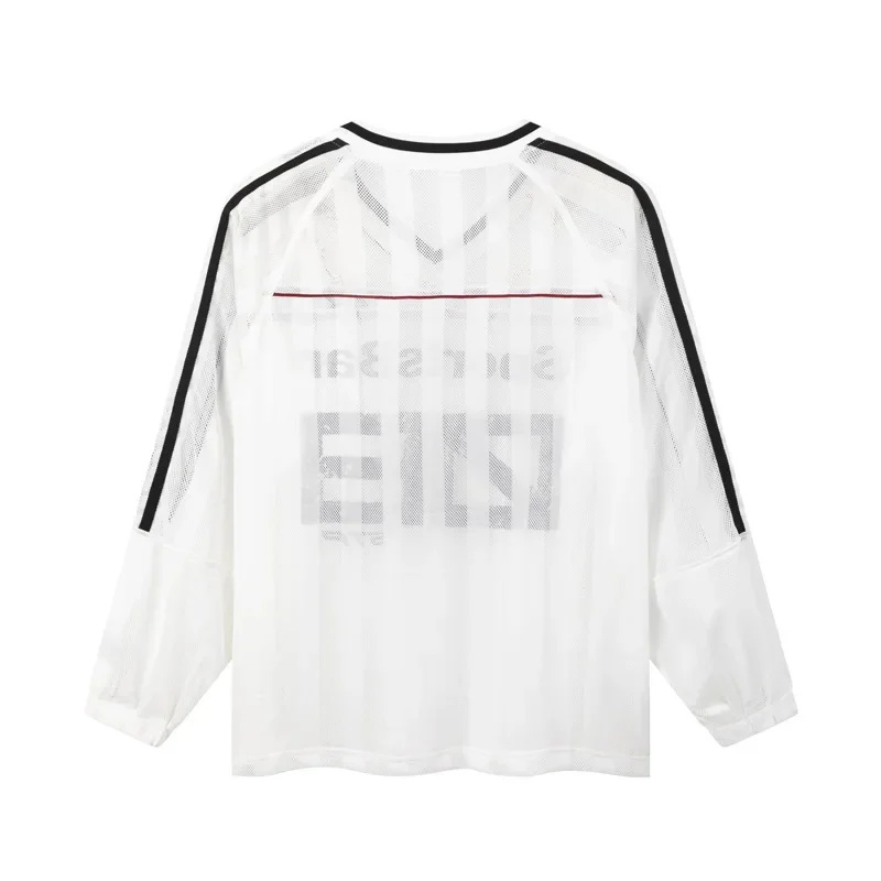 Mesh Stripe V-neck Rugby Jerse - Women'S Fashion Rugby Shirt recensione e prezzo