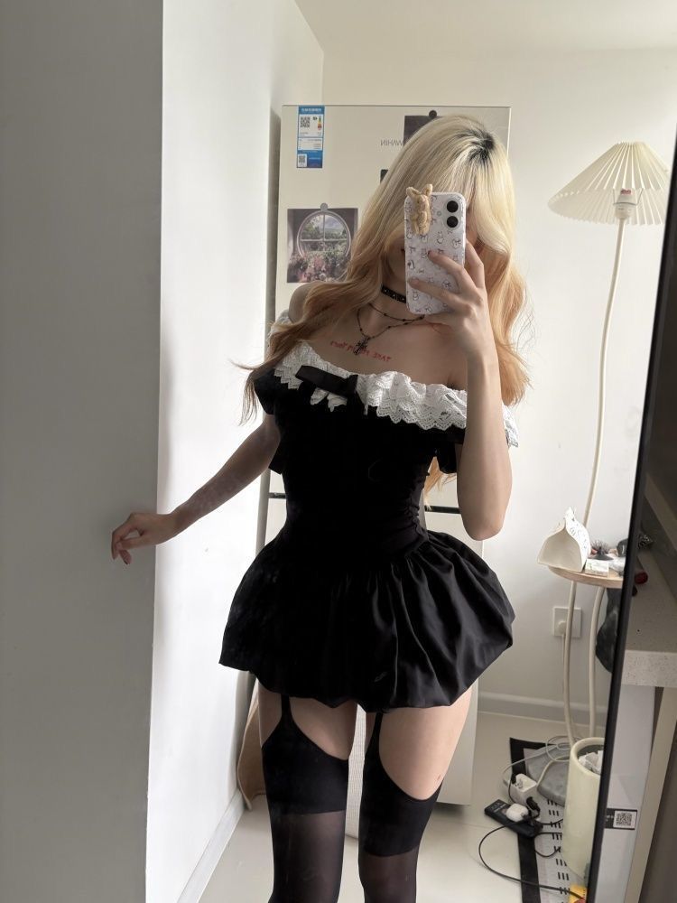 Coquette Korean Sexy Off Shoul - Ruched Dress Mini recensione e prezzo