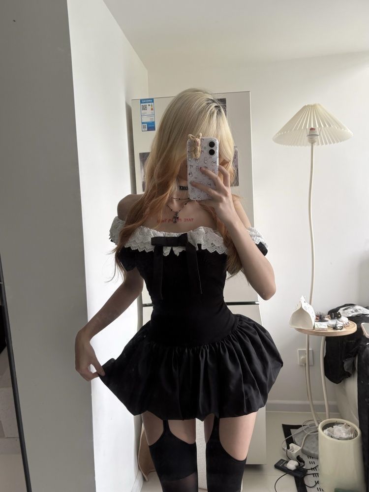Coquette Korean Sexy Off Shoul - Ruched Dress Mini recensione e prezzo