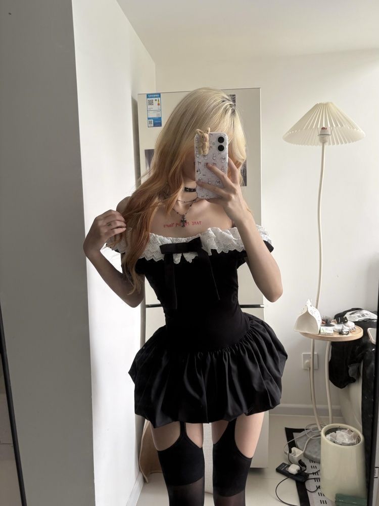 Coquette Korean Sexy Off Shoul - Ruched Dress Mini recensione e prezzo