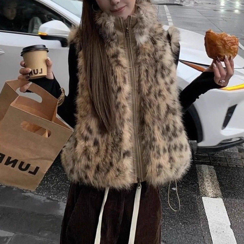 Women's Leopard Print Faux Fur - Women'S Fashion Gilet recensione e prezzo