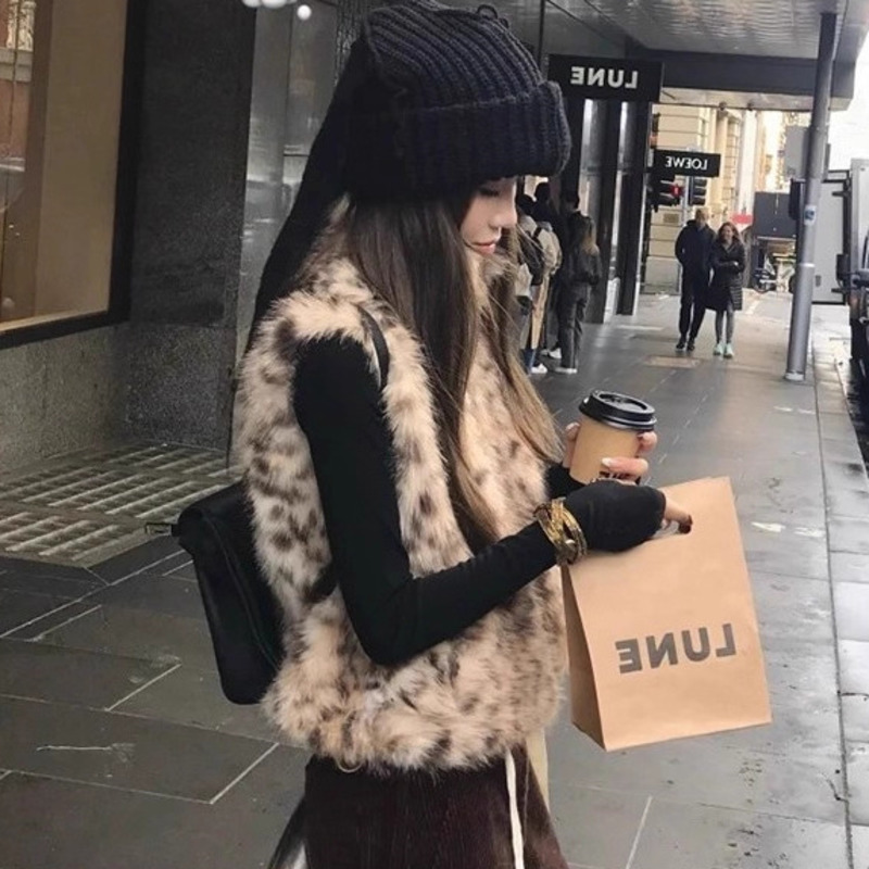 Women's Leopard Print Faux Fur - Women'S Fashion Gilet recensione e prezzo