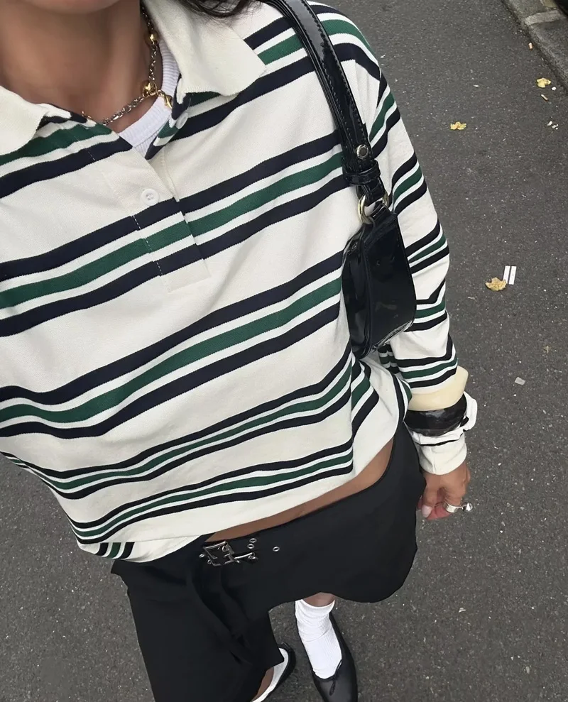 Women's Striped Relaxed Rugby  - Women'S Fashion Rugby Shirt recensione e prezzo