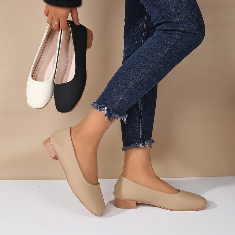 Soft Leather Round Toe Slip-On - Women'S Fashion Walking Shoes recensione e prezzo