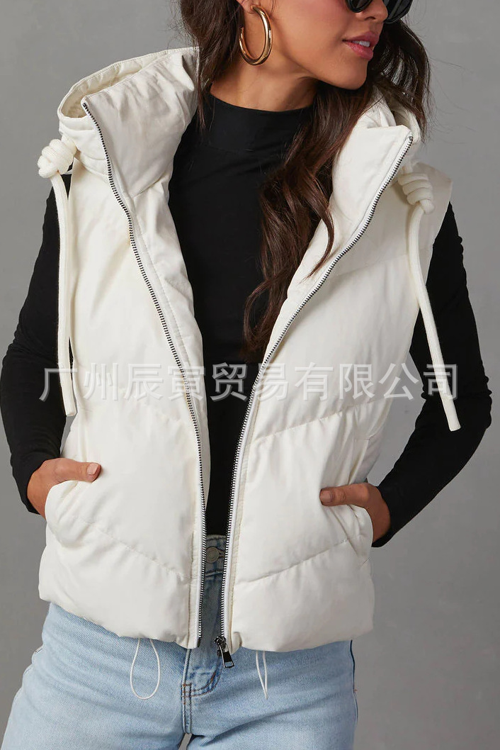 Women's Solid Color Hooded Pad - Women'S Fashion Gilet recensione e prezzo