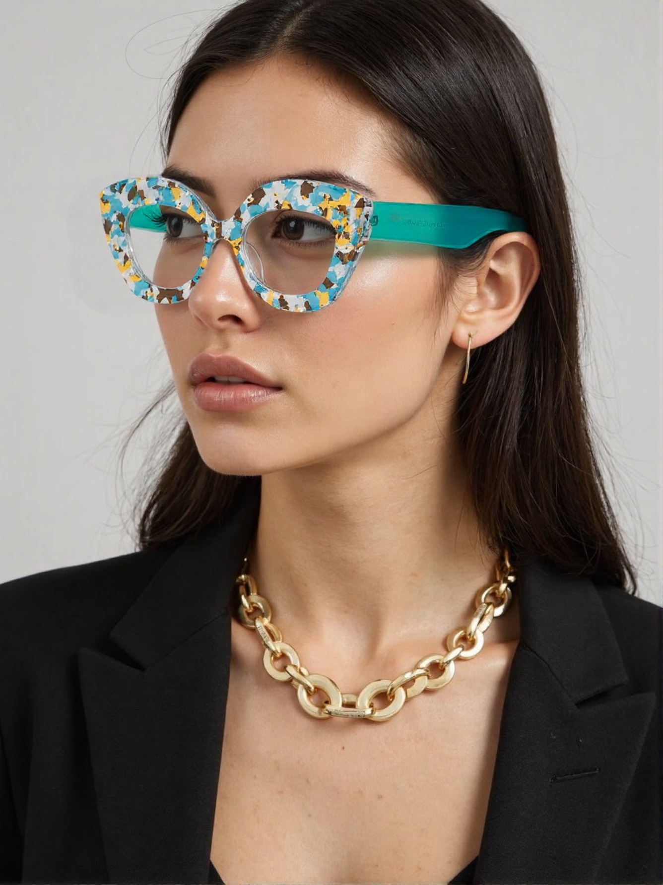 Large Frame Cat-Eye Floral Gla - Women'S Fashion Glasses Non Prescription recensione e prezzo