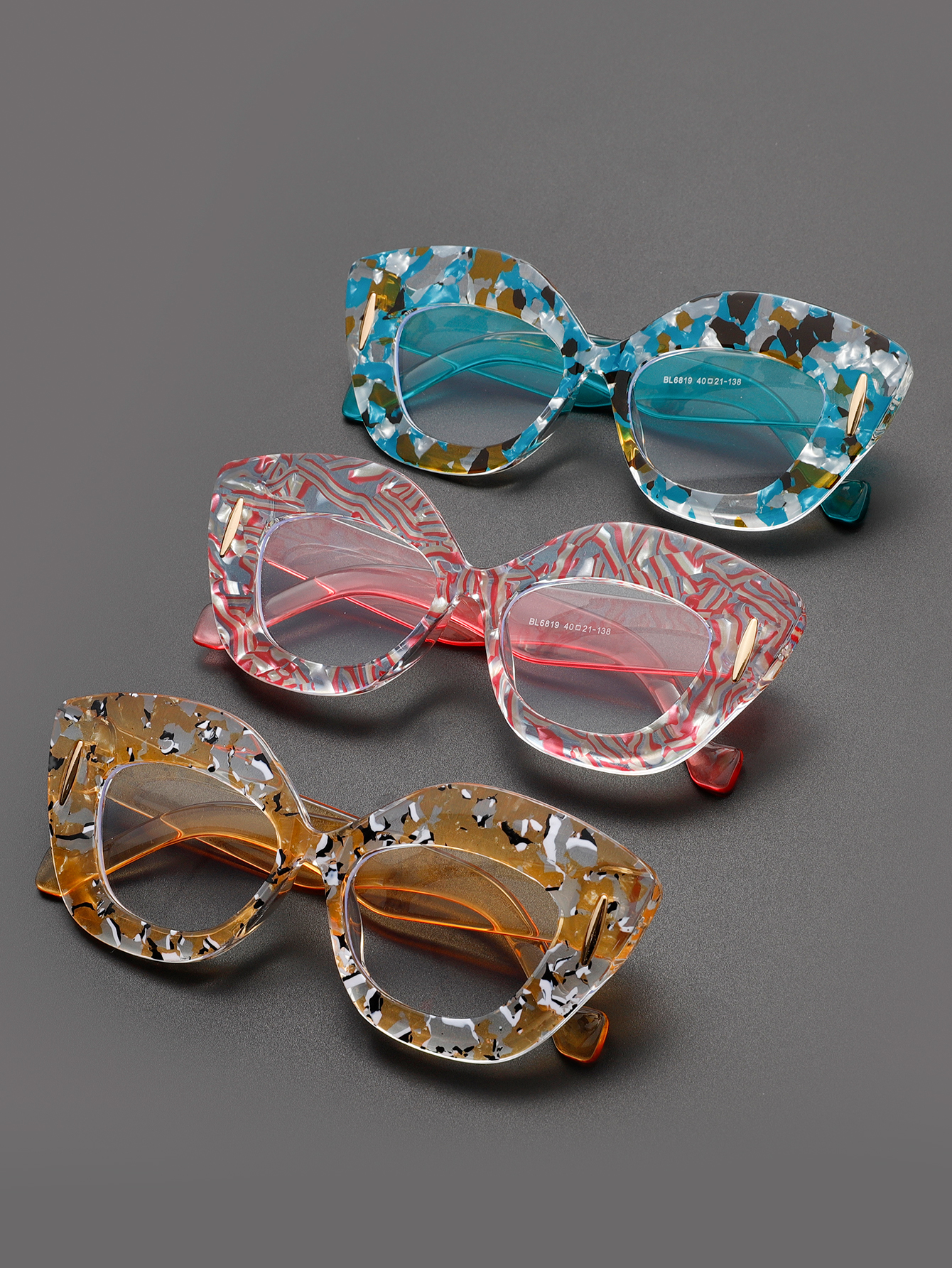 Large Frame Cat-Eye Floral Gla - Women'S Fashion Glasses Non Prescription recensione e prezzo