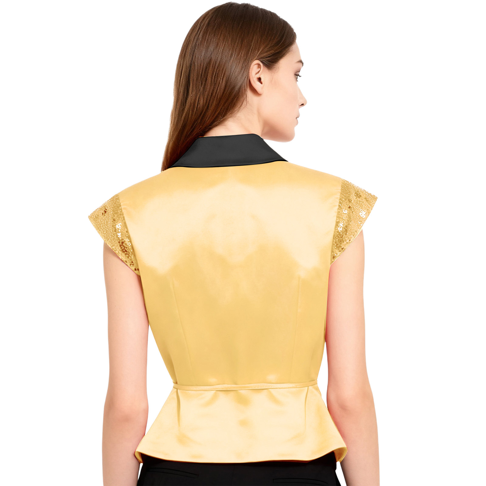 Women Sequin Vest V-neck Label - Women'S Fashion Labels recensione e prezzo