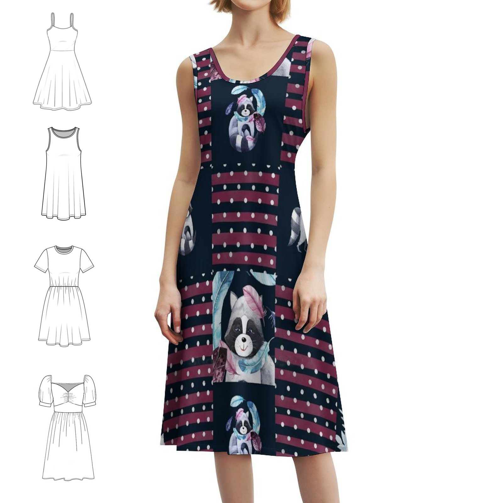 Raccoons Floral Feather Floral - Smocked Dress Women recensione e prezzo