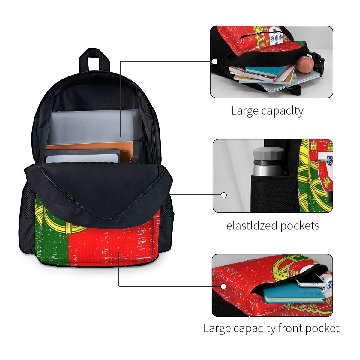 Flag Of Portugal Student Backp - Women'S Fashion Portugal recensione e prezzo