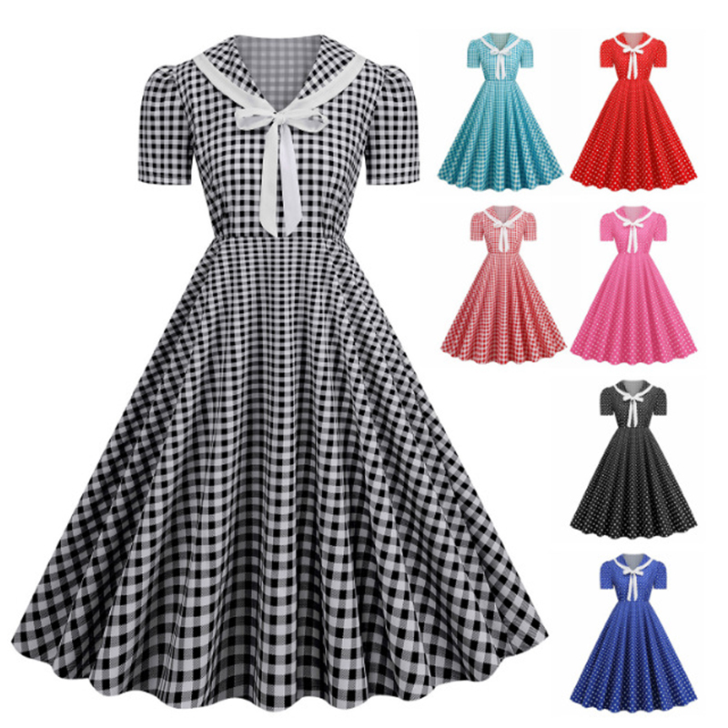 Polka Dot Printed Vintage Larg - Women'S Fashion Of The 60S recensione e prezzo