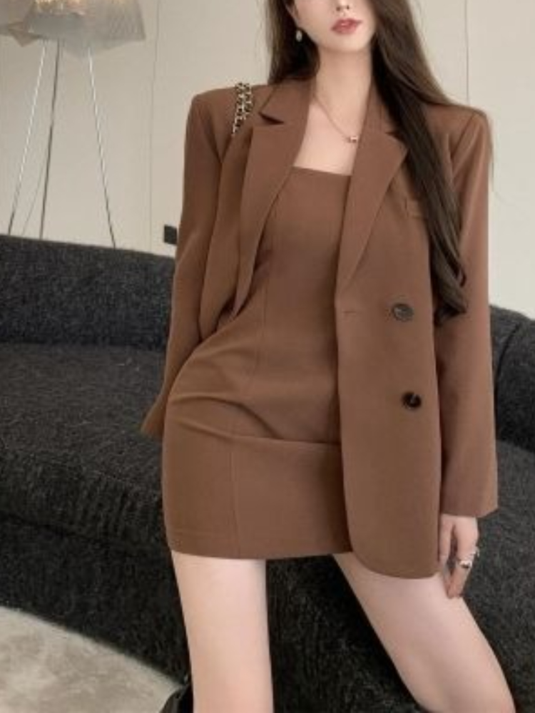 Autumn Winter Brown Elegant 2  - Ruched Dress Mini recensione e prezzo