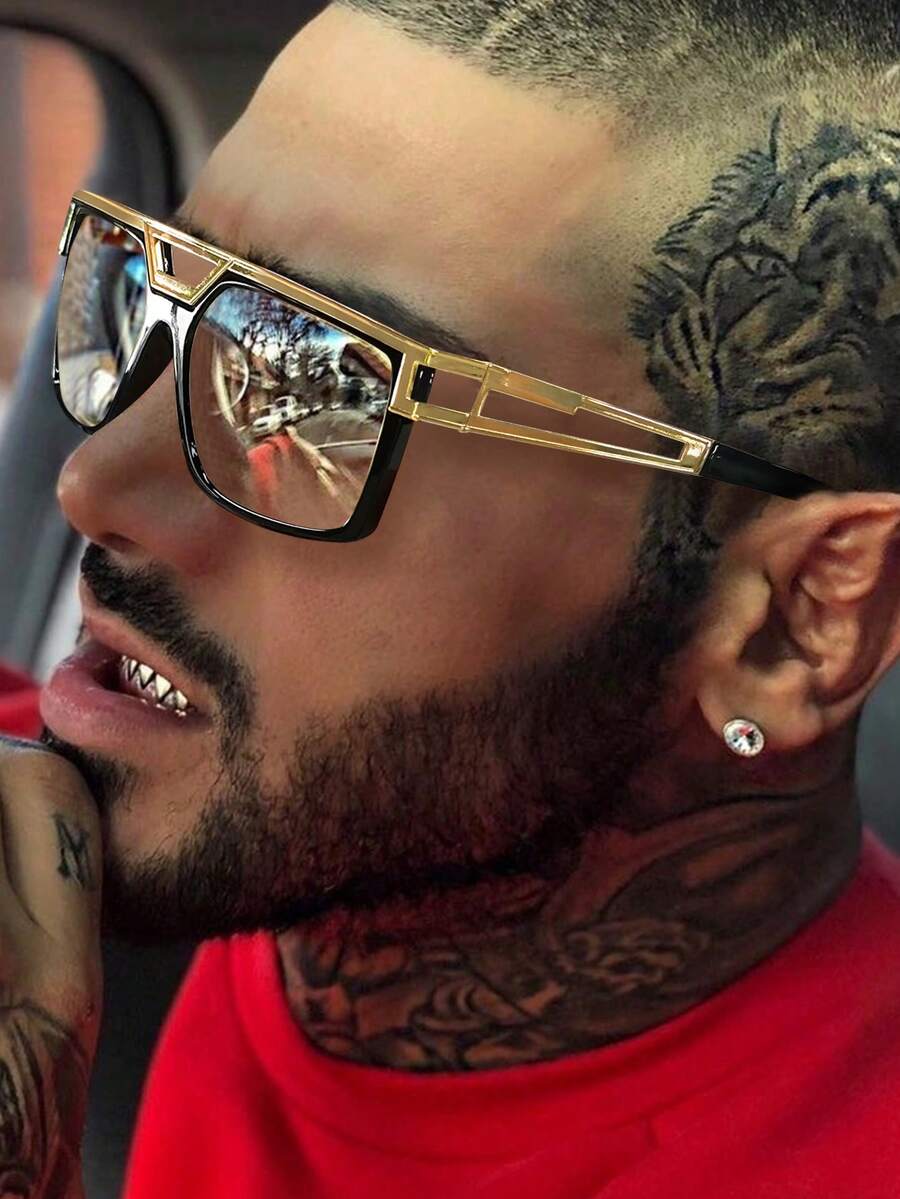 1pc Oversized Square Punk-Styl - Women'S Fashion Glasses Non Prescription recensione e prezzo