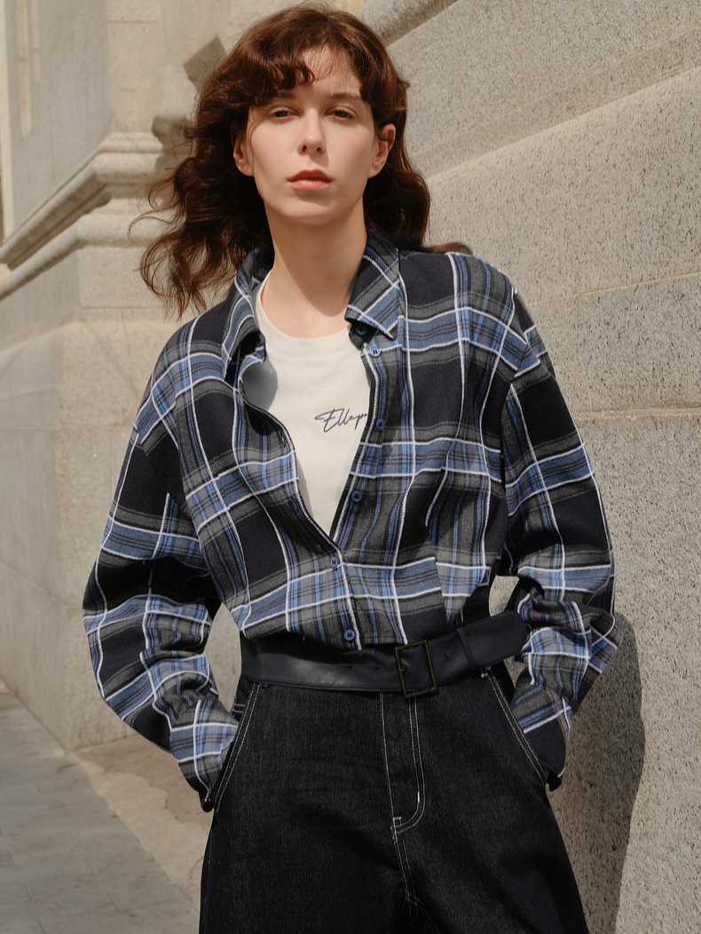 CHEERART Designer Plaid Blue L - Women'S Fashion Designer Clothes recensione e prezzo