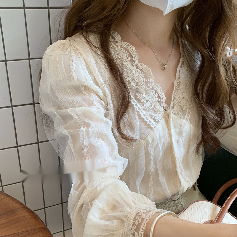 Shirts Women Lace Patchwork Fa - Women'S Fashion Designer Clothes recensione e prezzo