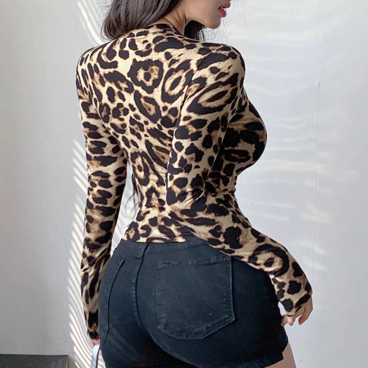 Women Leopard Print Zip Up Lon - Women Fashion Jackets recensione e prezzo
