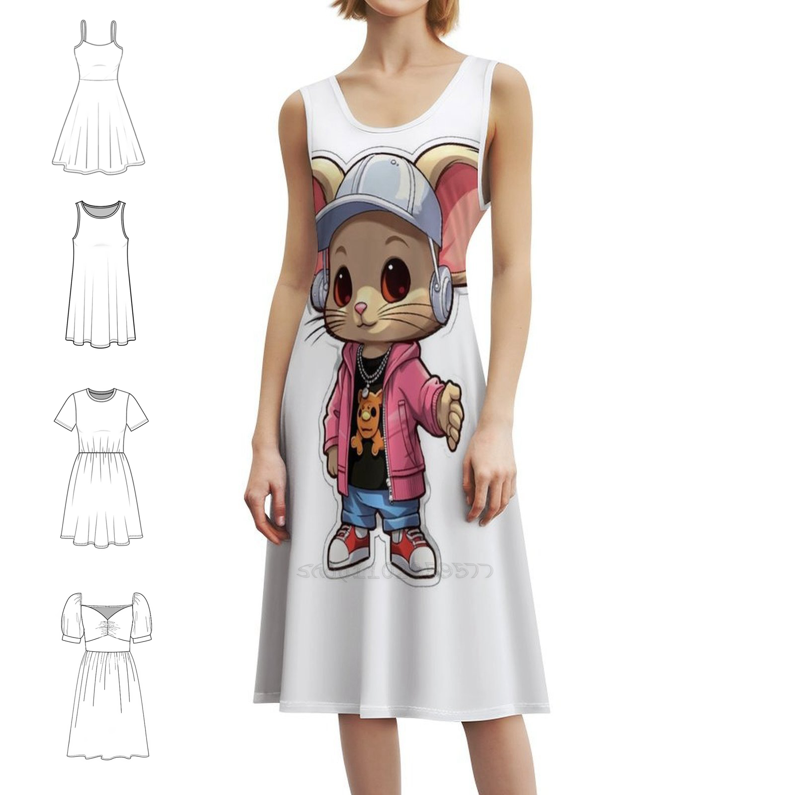 Kpop Hip Hop Mouse 3 Floral Sm - Smocked Dress Women recensione e prezzo