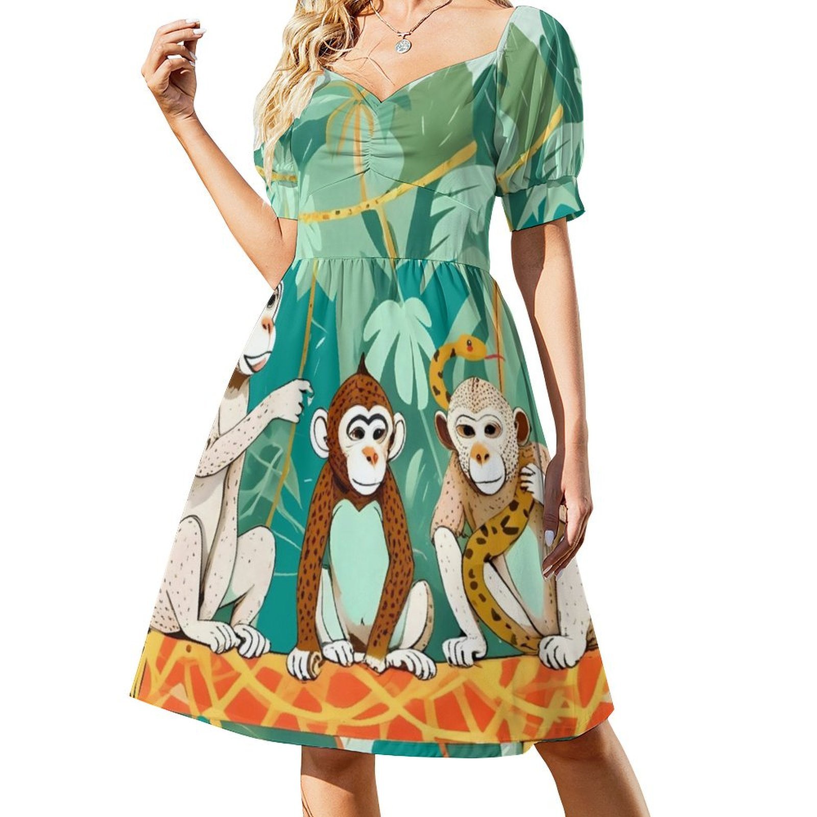 Play Date Monkeys Jungle Playi - Smocked Dress Women recensione e prezzo
