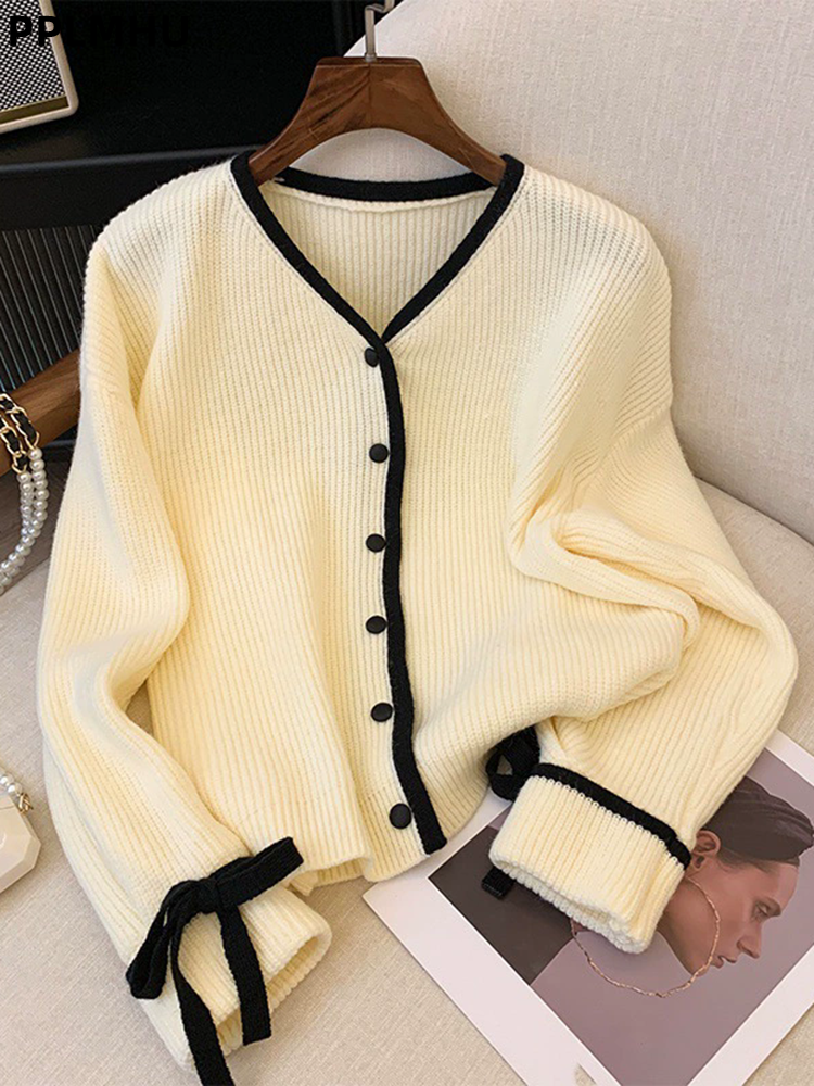 Baggy Striped V-Neck Knitted C - Women'S Fashion Gilet recensione e prezzo