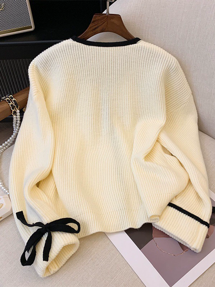 Baggy Striped V-Neck Knitted C - Women'S Fashion Gilet recensione e prezzo