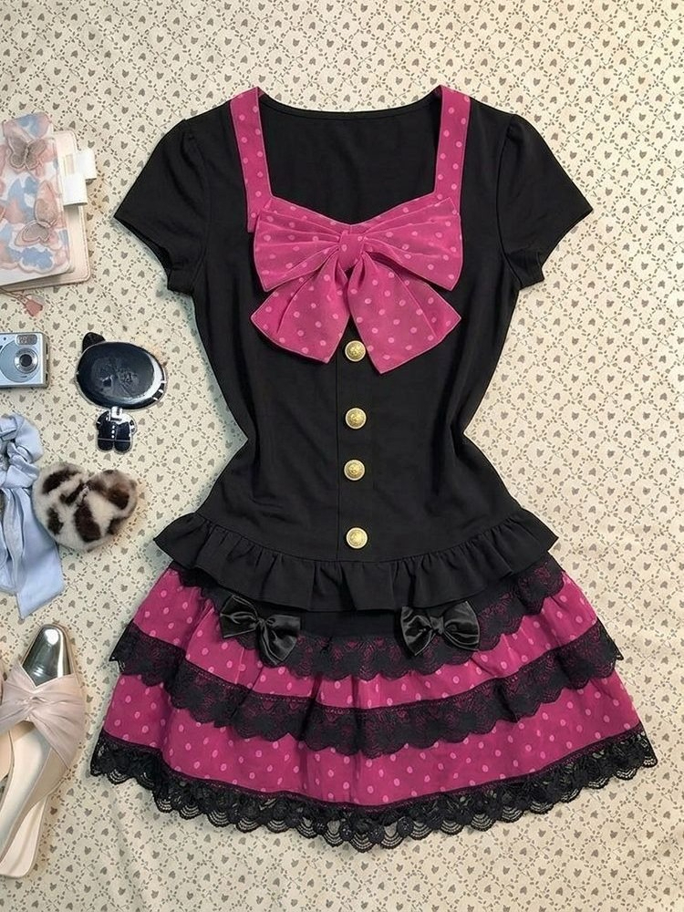 Y2k Sweet Kawaii Elegant 2 Pie - Women'S Fashion Designer Clothes recensione e prezzo