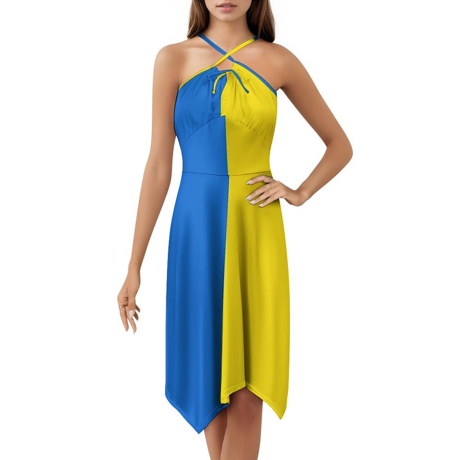 Ukrainian Flag Floral Smock Dr - Smocked Dress Women recensione e prezzo