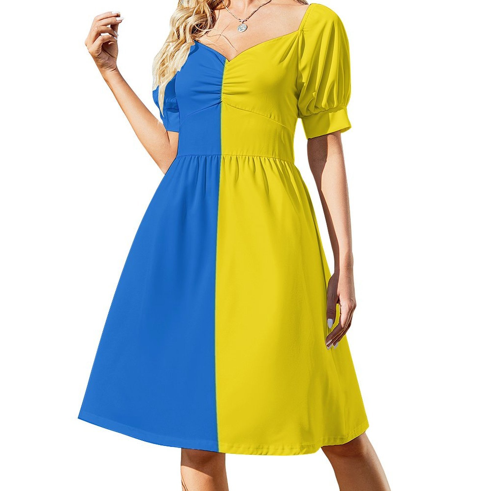 Ukrainian Flag Floral Smock Dr - Smocked Dress Women recensione e prezzo