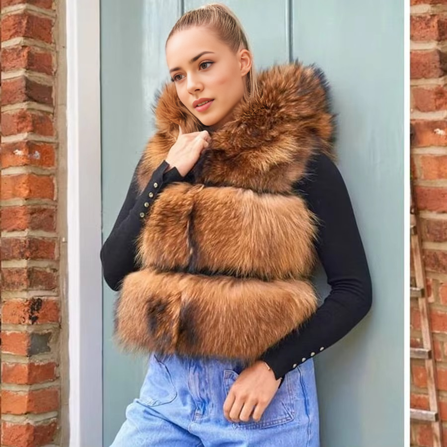 Real Raccoon Fur Vest Women Wa - Women'S Fashion Gilet recensione e prezzo