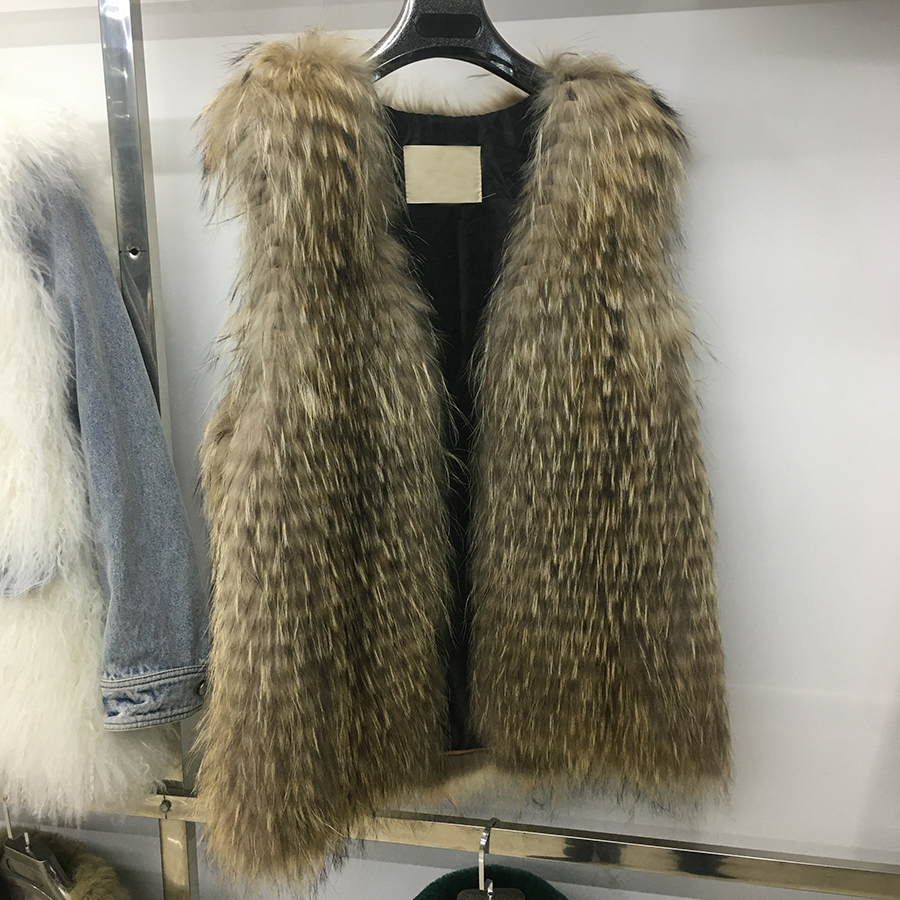 Real Raccoon Fur Vest Women Wa - Women'S Fashion Gilet recensione e prezzo