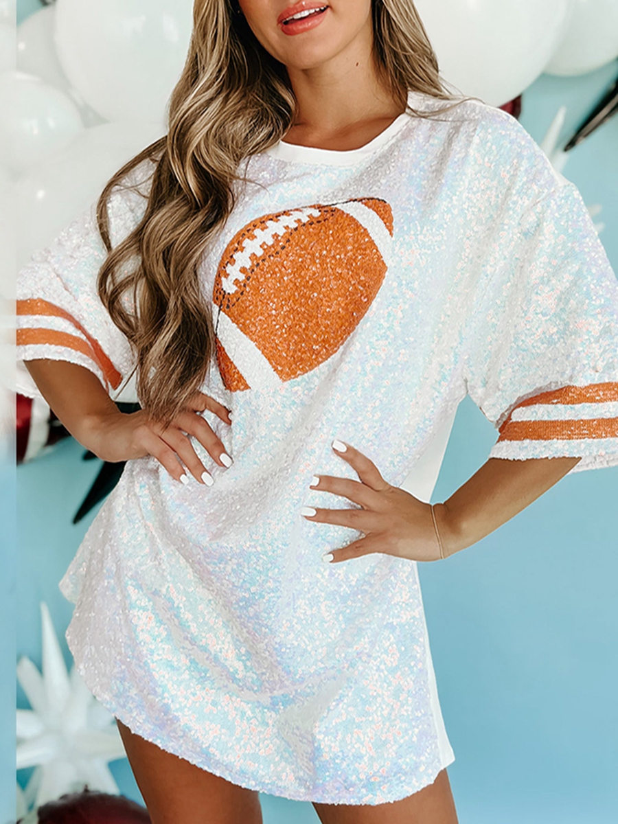 Women Sequined  Long T-Shirts  - Women'S Fashion Rugby Shirt recensione e prezzo