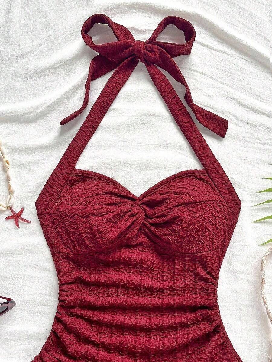 Red Halter Neck Mini Dress Wit - Ruched Dress Mini recensione e prezzo