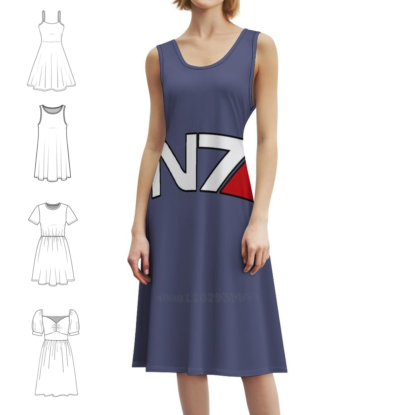 N7 Logo Floral Smock Dress For - Smocked Dress Women recensione e prezzo